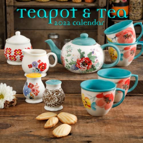 Teapot and Tea Calendar 2022: January 2022 - December 2022 OFFICIAL Squared Monthly Calendar, 12 Months | BONUS Last 4 Months 2021
