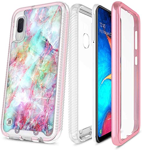 E-Began Case for Samsung Galaxy A10, [Not Fit A10E], Full-Body Protective Rugged Matte Bumper Cover with Built-in Screen Protector, Marble Design Shockproof Impact Resist Durable Phone Case -Fantasy