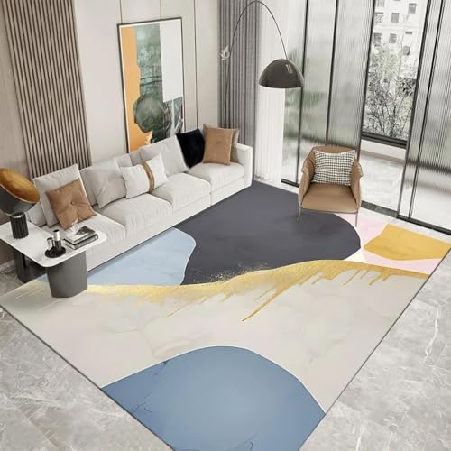 Tapis grand salon moderne abstrait lavable et antidérapant - 2
