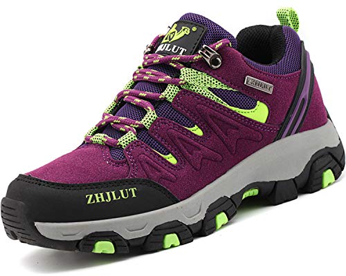 BSTL Scarpe da Trekking Antiscivolo Scarpe da Trekking da Uomo Leggere e Alte Scarpe da Trekking Traspiranti con Superficie in Pelle in Microfibra Outdoor Tutte Le Stagioni,Black-43
