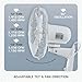 Hurricane Supreme 12” Portable Oscillating Wall Mount Fan, Space Saving, Powerful, and Quiet 3 Speed Airflow, Adjustable Tilt for Home and Workshop