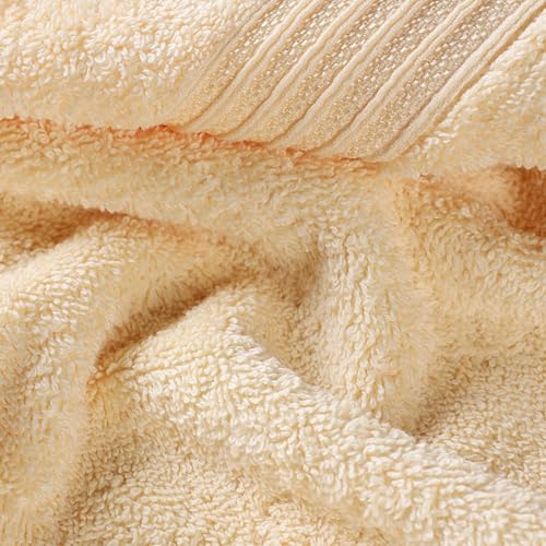Superior Egyptian Cotton 6-Piece Towel Set, Bathroom Essentials, Towels For Bathroom, Apartment, Airbnb, Guest Bath, Face, Hand, Bath Towels, Washcloths, Absorbent, Fast Drying, Canary image 7