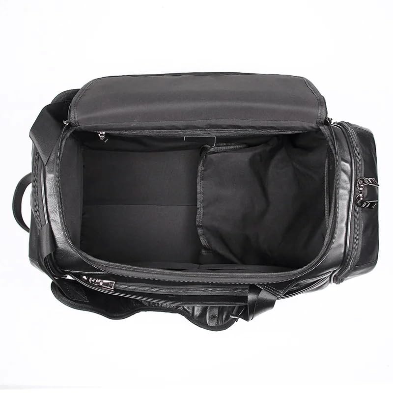 HBJWOV Retro Leather Duffle Bag Weekend Bag Men's Handbag Men Real Cowhide Leather Travel Duffle Bag4