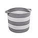 M2 Home Accessories Cotton Rope Storage Basket with Handles – Woven Baskets for Kids’ Toys – Laundry Baskets Nursery Hamper - 13" x 15" (White & Light Gray)