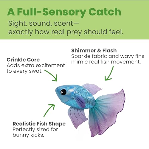 Catstages Beta Bliss Cat Toy, Plush Fish with Crinkle & Refillable Catnip, 8.3” by Catstages - Image 3