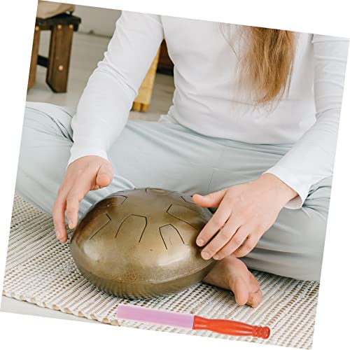 Mikinona 1 Set Chanting With Portable Tibetan Striker Wooden Practical Ring Sound Pyramid Yoga Use Red Handle Sticking For Rod Stick Wood Rubber Accessories Buddha Singing Music Musical #TOP7