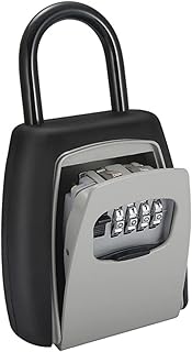 Housoutil Box Key Lock Box Portable Safe Box Outdoor Combination Lock Wall Mount Safe Key Lock Case Weatherproof Lock Box Key Storage Safe Case Security Lock Box Wall Mounted Lock Box Steel