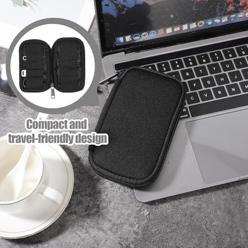 TIESOME 1 Pcs Flash Drive Case, Padded Organizer for Up to 10 USB Drives & Small Cables, Travel Cord And Memory Card Storage, Compact Hard Shell Protective Pouch, Black - Image 6