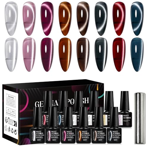 Set de 12 esmaltes de gel Cat Eye MEET ACROSS miniatura 1