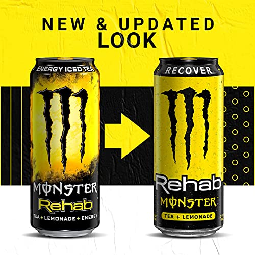 Image of Monster Rehab Energy Drink, Tea Plus Lemonade, (Pack of 12)