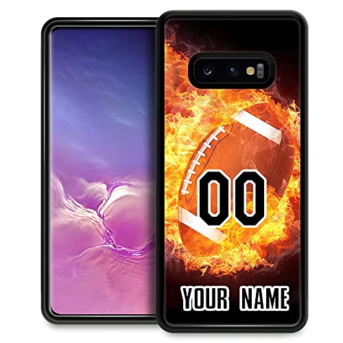 Phone Case For Samsung Galaxy S10 Lite Custom Fire Rugby Phone Case Personalize Phone Case With Your Name And Number Design #TOP9