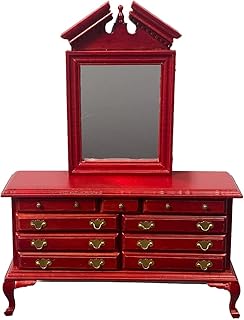 1:12 Scale Mahogany Dresser with Mirror #D1140