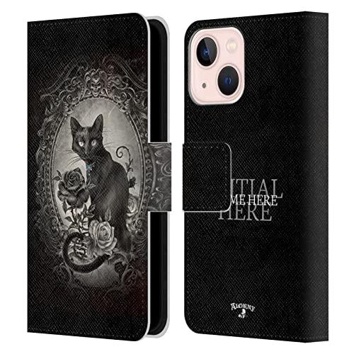 Coque en cuir iPhone 13 Mini Alchemy Gothic personnalisable avec nom portefeuille