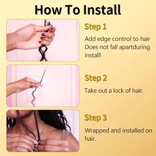 LPARMJIT Deep Wave Bulk hair for Braiding 18 inch 2 Bundles/Pack No Weft for Braiding Wavy Synthetic Braiding Hair Extensions for Boho Braids (P4/30 - Image 4