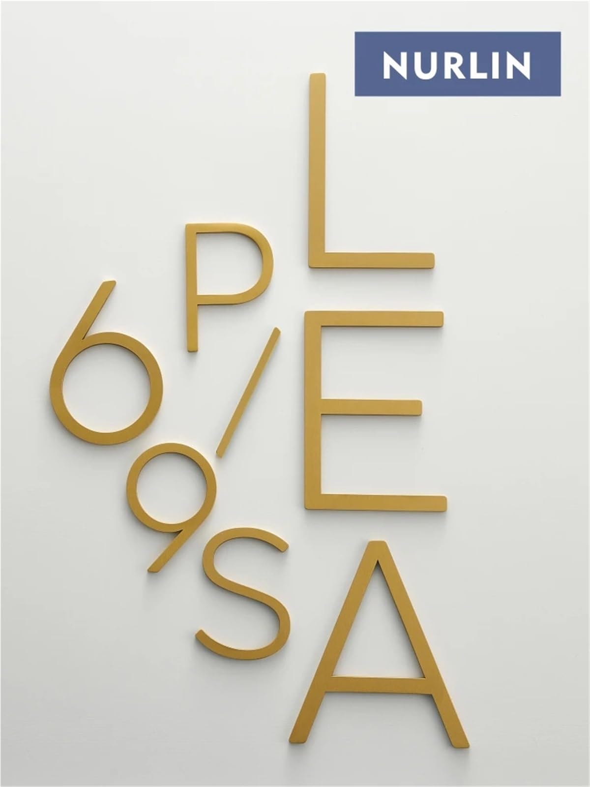 Numeros Adhesivos Nurlin Latón macizo 4-12 pulgadas 10-30 cm Número grande Letra Puerta Casa Señal pública Dígitos al aire libre(5,152mm 6inch)