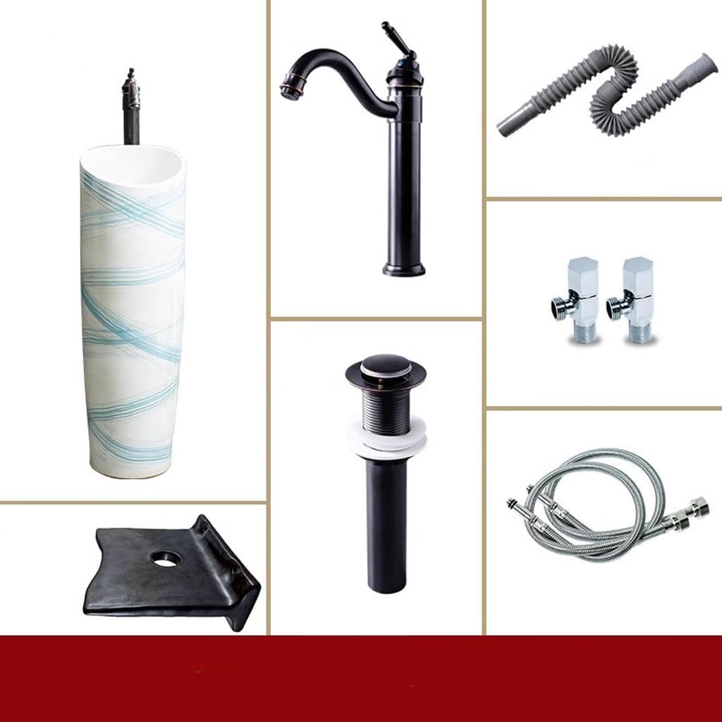 Modern Kitchen Sink Courtyard Pedestal Washbasin Outdoor Bathroom Sink Basin Balcony Pedestal Basin Drop in Kitchen Sink