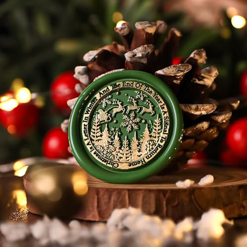 Weihnachtsstempel Wachssiegel Stempel Weihnachten Siegelstempel Personalisier Siegelwachs Set Schneeflocke Schneemann Weihnachtsbaum Elch Wachsstempel Einladung Briefumschläge Wachs Siegel Stempelset