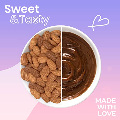 Image of Pure Temptation Chocolate Spread with Cocoa | Milk Chocolate Cream for Bread, Smoothies, Fudge, Cakes, Choco Shakes, Sandwiches, Roti, Fruits & Perfect for Breakfast | 100% Vegetarian, Protein-Rich | Pack of 1 - 1 Kg (Almond)
