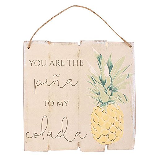 Jones Home and Gift Wall Plaque Tropical Pineapple Square Hanging Sign
