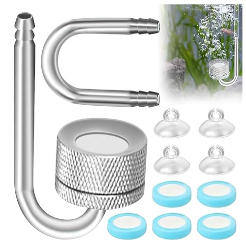 LUFEIS Diffuseur de CO2 pour Aquarium, Atomiseur d'aquarium de CO2, Barboteur d'aquarium, Diffuseur de CO2, avec Ventouses et Tuyau en U, Atomiseur Diffuseur Atomiseur pour Tous Types d'aquariums