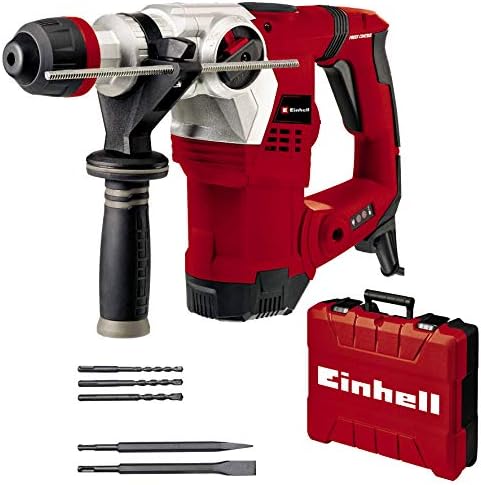 Einhell TE-RH 32 4F Rotary Hammer Drill Kit | SDS Plus 4-in-1 Drill - Drilling / Pneumatic Impact Drilling / Chiselling With and Without Lock | 1050W, 5 Joule Impact Force, Anti-Vibration System