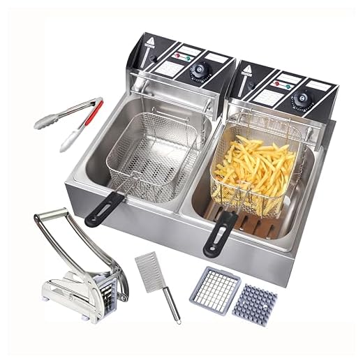 Fritadeira elétrica, fritadeira comercial de aço inoxidável 12L com controle de temperatura, máquina de fritar francesa de grau alimentício 110V 5000W com cesta para frango frito, nuggets, batatas