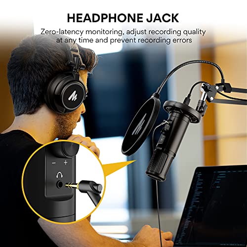 Maono Usb Microphone For Pc, Professional Computer Condenser Mic With Mute, Mic Gain, Zero Latency Monitoring, Boom Arm For Studio, Podcast, Gaming, Streaming, Recording, Twitch, Youtube Pm422 #TOP3