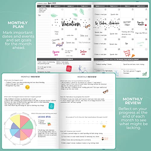 Clever Fox Planner Pro – Weekly & Monthly Life Planner To Increase Productivity, Time Management And Hit Your Goals – Organizer, Gratitude Journal – Undated, 1 Year – Softcover, 8.5X11″ (Turquoise) #TOP3