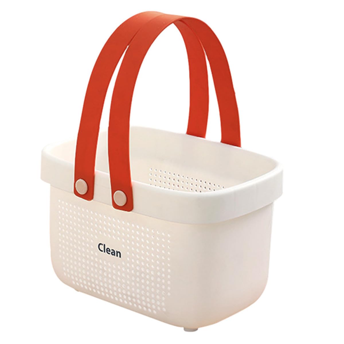 KESYOO Handheld Hollow-out Bath Basket Portable Shower Accessory Small Orange-white Plastic Bathroom Caddy for Toiletries Storage and Shower