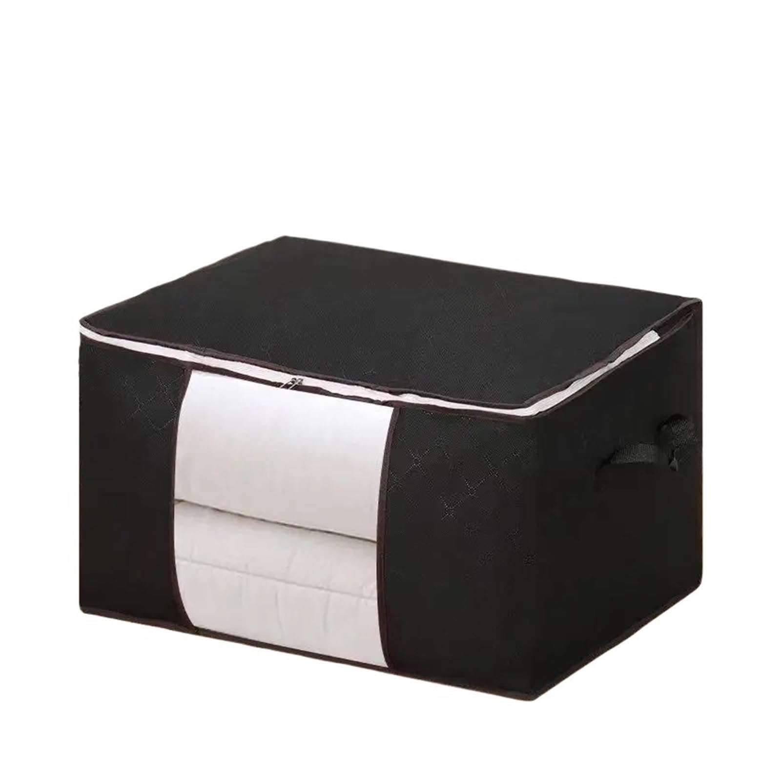 RRYPBOVG Foldable Blanket Storage Bags 3PCS 90L Large Storage Bags Bins Foldable Closet Organizer Storage Containers With Handles Thick Fabric For Clothing Blanket(Black)