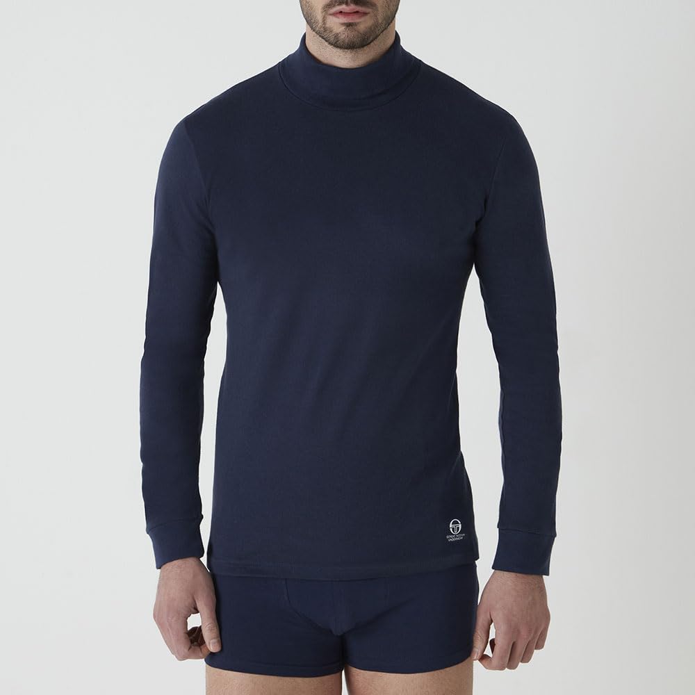 Sergio Tacchini Maglia Uomo Dolcevita Collo Alto Caldo Cotone Limited Edition
