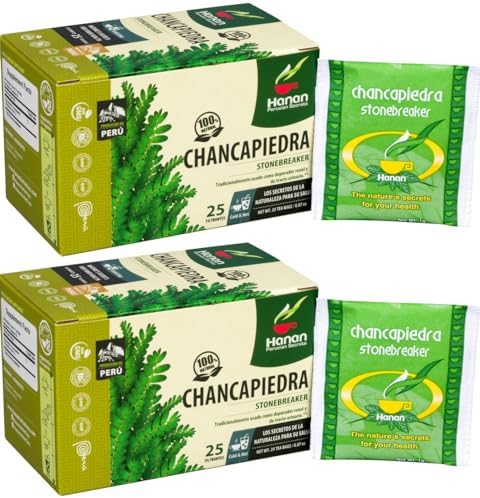 Hanan Chanca Piedra Tea - 50 Teabags of Chanca Piedra Stone Breaker Tea Leaves Wild-Grown in Peru