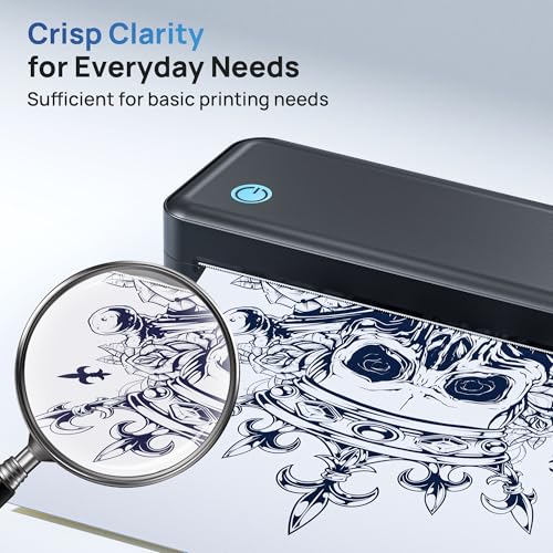 Image of Portable Printers, D820 Wireless Bluetooth Printers Support 2 inch to 8.5 inch Width Thermal Paper & 8.5 inchx11 inch US Letter Size, Receipt Printers for Home Use Suitable for Phone & PC (Black) 1pack