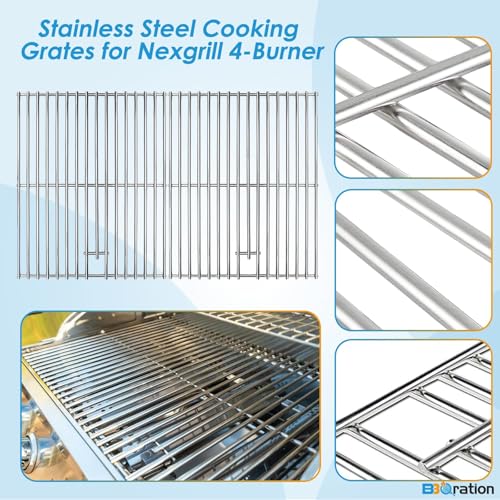 Image of Grill Replacement Parts for Nexgrill 4-Burner 720-0830 720-0830H 720-0830A 720-0830HR 720-0830T, Cooking Grate, Heat Shield and Burner Kit for Nexgrill Replacement Parts 4-Burner 720-0830H