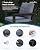 SERWALL HDPE Patio Furniture Set, 7-piece Outdoor Sectional Sofa Set, All Weather Outdoor Couch Set for Deck, Lawn, Black Frame with Grey Cushion