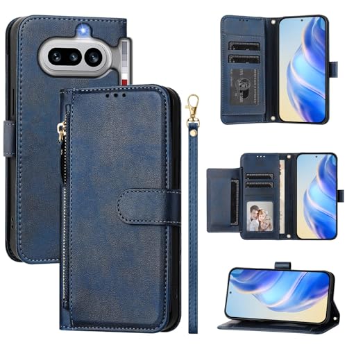 �X�}�z�P�[�X �Ή��@�� for Nothing Phone (4a) �X�}�z�P�[�X�y�J�[�h�z���_�[�E�E�H���b�g�E�}�O�l�b�g�o�b�N���E�t���b�v�E�X�^���h�@�\�t���zBlue