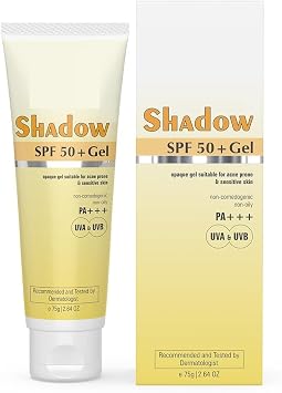 KP Shadow Sunscreen SPF 50+ PA+++ Gel | Sunscreen SPF 50 for Oily, Acne Prone & Normal Skin | Broad Spectrum & UVA & UVB Protection | Lightweight | No White Cast | for Unisex - 75G