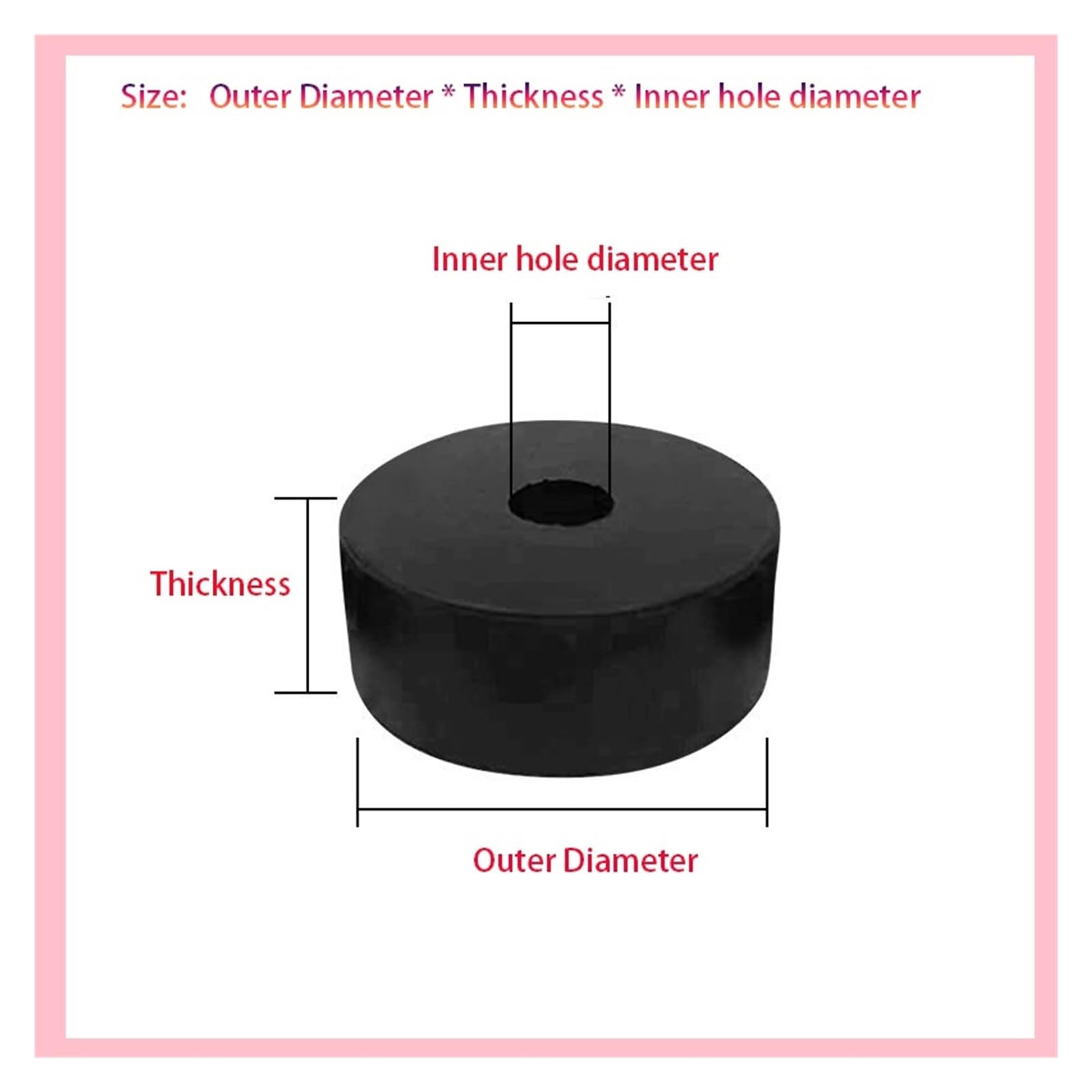 Almohadilla amortiguadora de goma Circular OD 40-80mm Pie de máquina insonorizado que absorbe los golpes(5pcs,50 x 30 x 15mm)