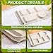 Pinkunn 12 Pcs 14'' Large Divided Plates Unbreakable Wheat Straw Lunch Trays 6 Compartments Cafeteria Trays Microwave Dishwasher Safe Food Separator Plates (Beige)