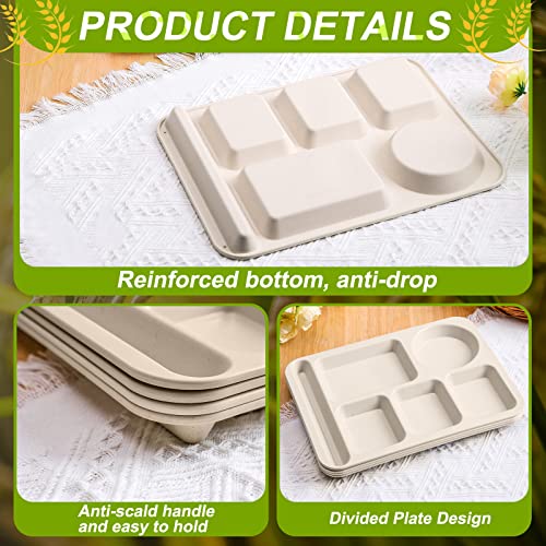 Pinkunn 12 Wheat Straw Divided Trays, Beige by Pinkunn - Used condition - Image 6