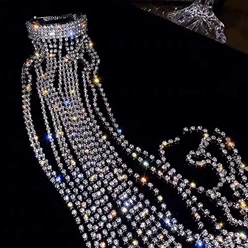 Accessoires de cheveux strass longue chaîne tresse épingle cristal queue de cheval fille - 4