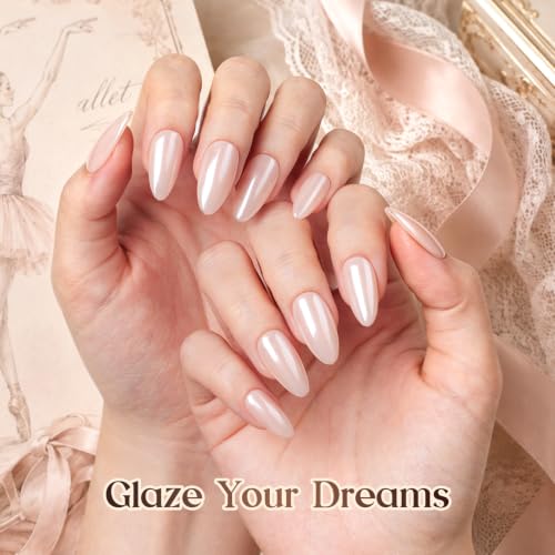 Image of Beetles Nude Jelly Gel Polish Set with Chrome Powder, Ballerina Dream