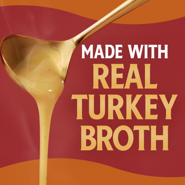 Image of Heinz HomeStyle Turkey Gravy, Classic Savory Flavor, Meal Enhancer No Artificial Preservatives Thick Creamy Texture for Mashed Potatoes Meat, 18 Ounce (Pack of 12)