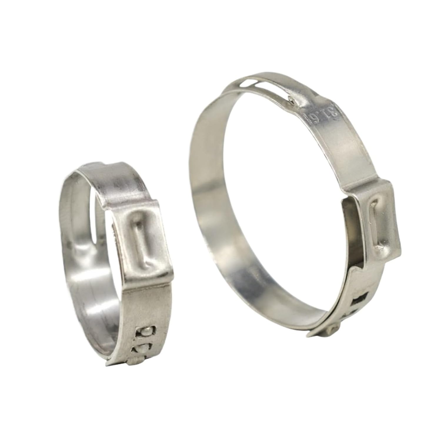 304 Stainless Steel 6.5mm-21.0mm Single Ear Hose Clamps SS304 Clips One Ear Stepless Pipe Clamps(7.8-9.5mm)