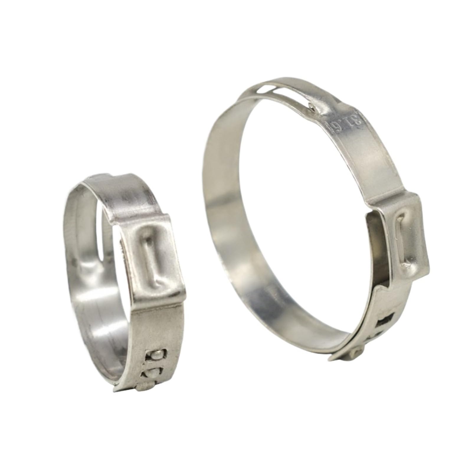 304 Stainless Steel 6.5mm-21.0mm Single Ear Hose Clamps SS304 Clips One Ear Stepless Pipe Clamps(7.0-8.7mm)
