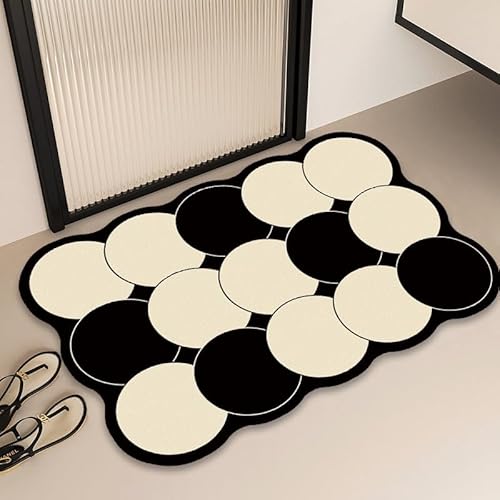 Optical Visual Illusion Rug 2026 �V�����}�b�g�s�K���Ȍ`�̃��O�A����~�߂Ƌz�����̃h�A�}�b�g�A�o�X���[���̓�����p�A�g�C���}�b�g�A�o�X���[���̊�������(L,40X60cm)