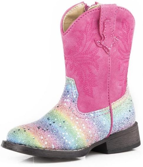 Rainbow Glitter Toddler Girls' Vamp Boots by Roper Apparel & Footwear