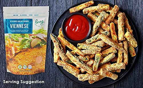 Pereg Bread Crumbs Viennese (12 Oz) - Crispy Crunchy Breadcrumbs For Coating & Stuffing - Coat Schnitzel, Vegetables, Fish, Meatballs - Kosher Certified - Resealable Packaging #TOP2
