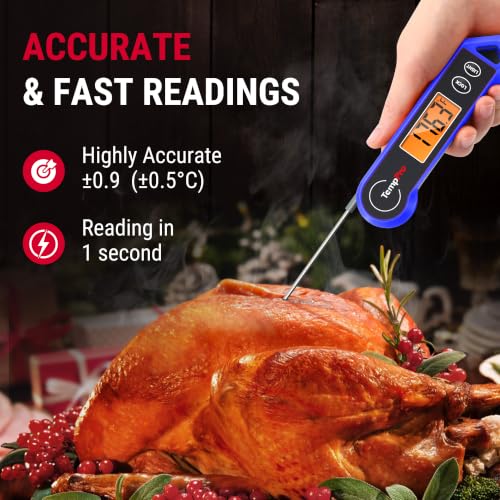 Image of TempPro TP19H Digital Meat Thermometer for Cooking, 1 Sec Instant Read Food Thermometer with Motion-Sensing Wake for BBQ Grill Oil Fry Candy for Fathers Day Gift for Dad Men (Previously ThermoPro)