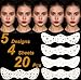 20PCS Glitter Freckles Face Tattoo, 4 Sheets/5 Styles Face Glitter Freckles for Festival & Rave, Waterproof Temporary Face Glitter Freckle Tattoo for Halloween Christmas Concerts Sparkle Makeup (Gold)
